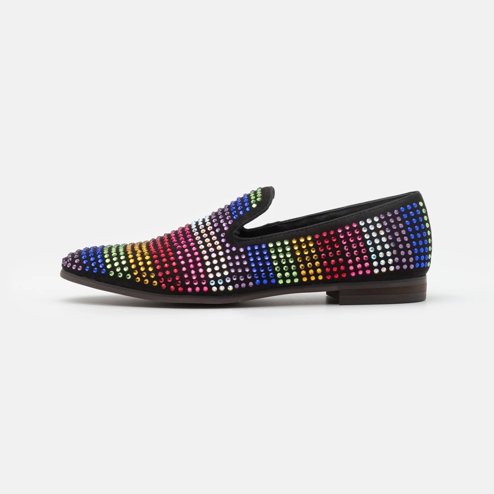 Steve Madden Charmer Rainbow Studded Rhinestone Loafer Slip On Shoe NEW Men’s 11